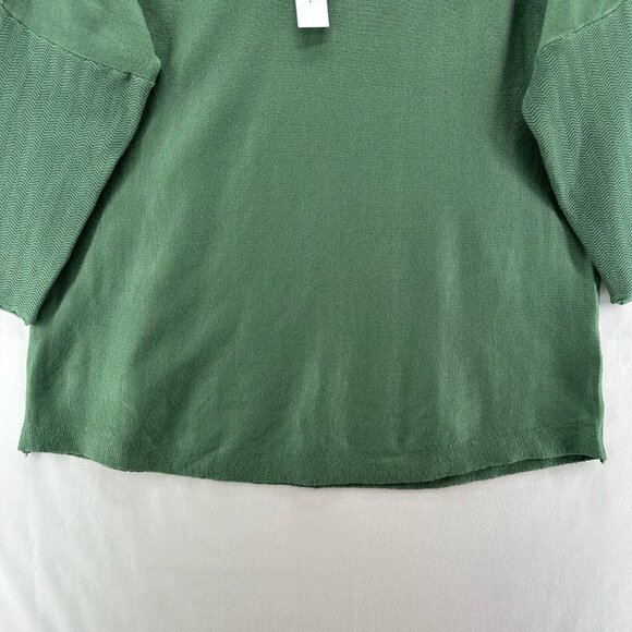 Melissa Paige Sweater Size M Myrtle Tunic Boat Neck Button Sleeve Green - Picture 3 of 7